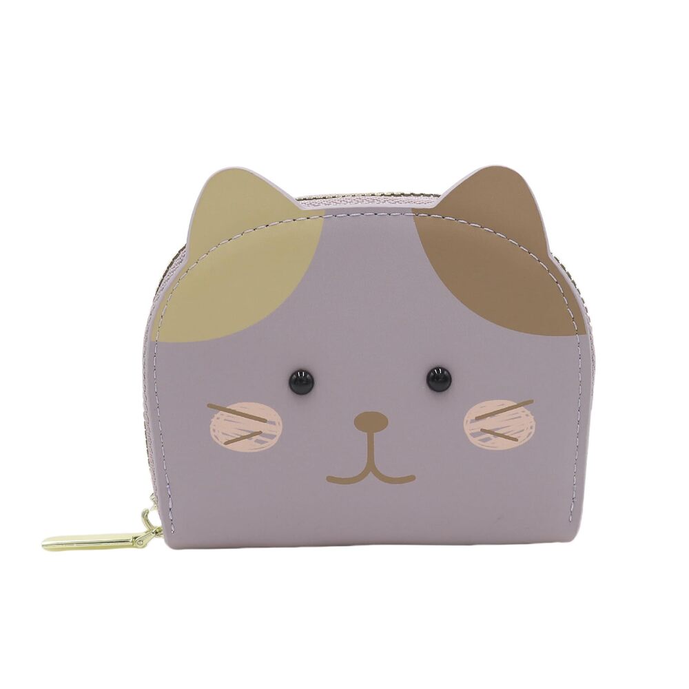 8488 Cute Cat Credit Card Holder Small RFID Wallet Slim Leather Card